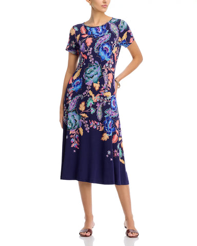 Johnny Was Janie Favorite Boatneck Cap Sleeve Dress T38925