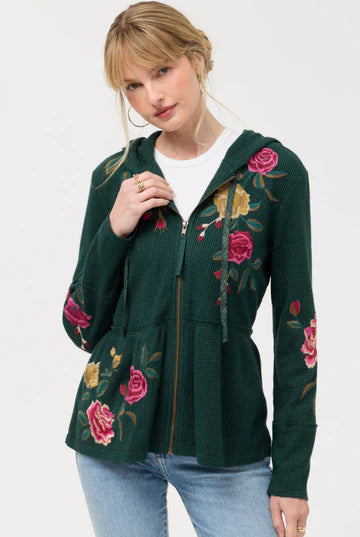 Johnny Was Peplum Metalic Thermal Hoodie J16525