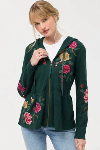 Johnny Was Peplum Metalic Thermal Hoodie J16525