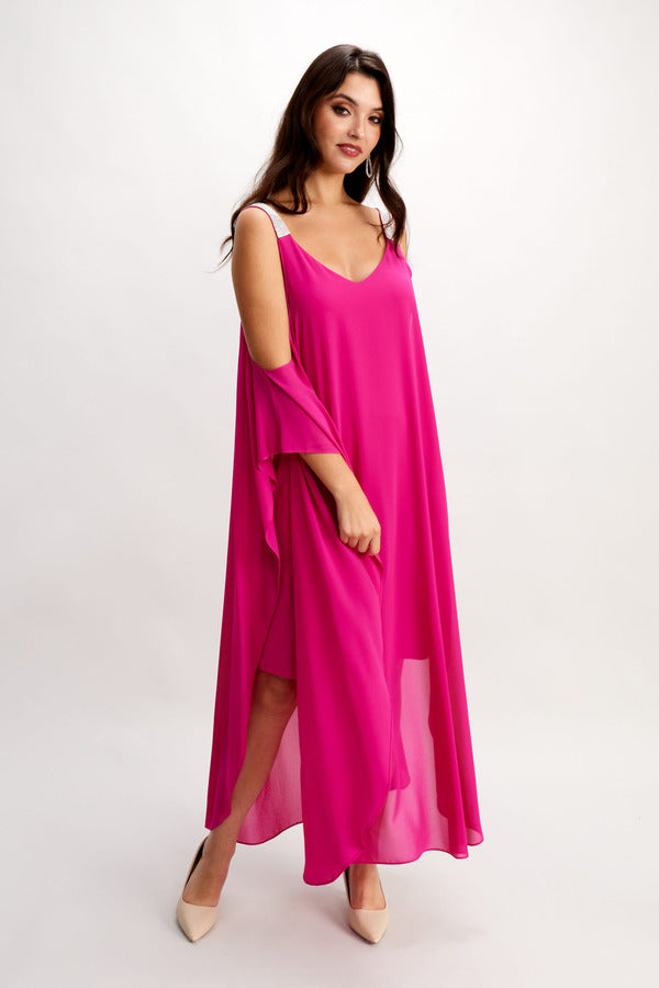Frank Lyman Chiffon Overlay Sleeveless Dress 248003