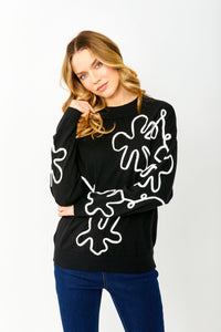 Frank Lyman Abstract Knit Sweater  243449