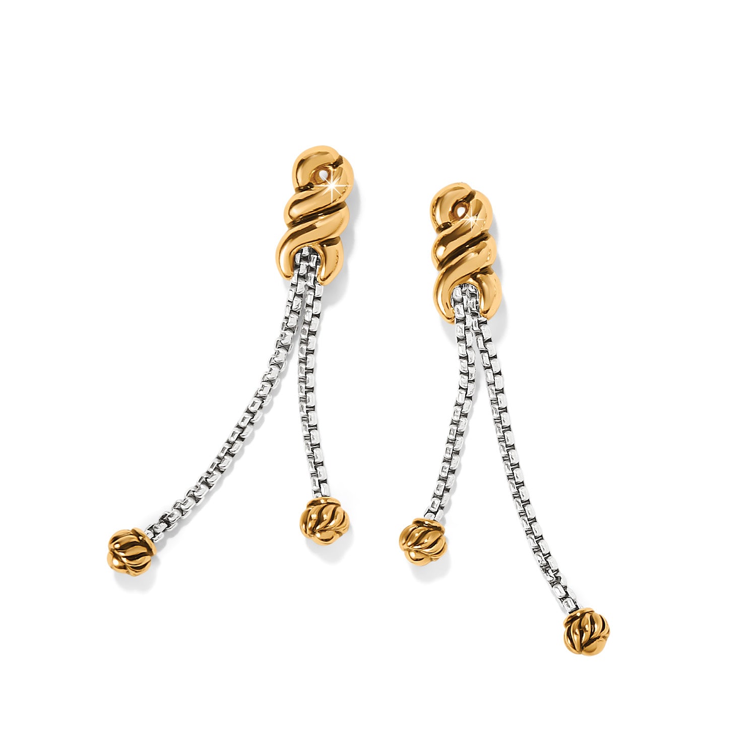 Brighton Interlok Twist Double Chain Post Drop Earrings JA0001