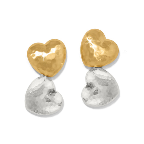 Brighton Trianon Heart Small Two Tone Post Drop Earrings JA0112