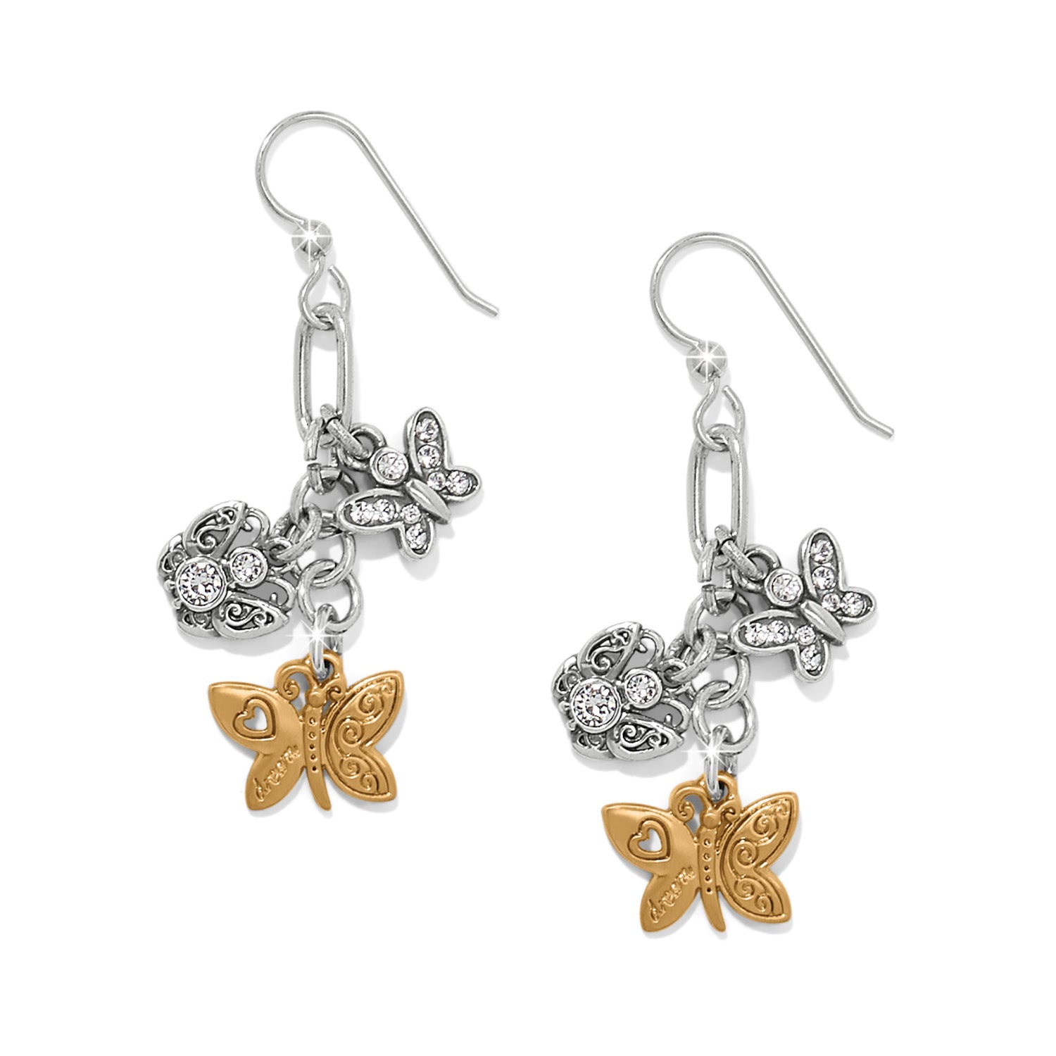 Brighton Forever Butterfly Charms French Wire Earrings JA0214