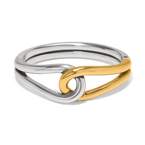 Brighton Interlok Curve Two Tone Hinge Bangle JF0256