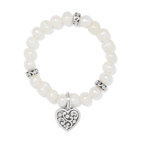 Brighton Contempo Heart Pearl Stretch Bracelet JF0284