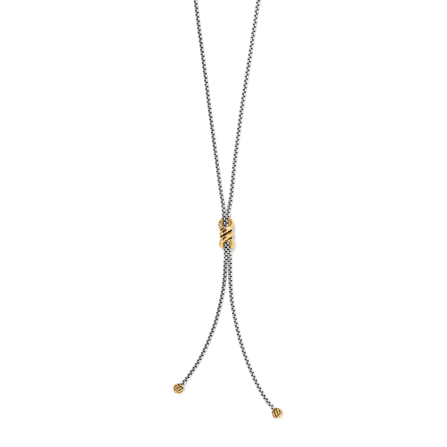 Brighton Interlok Twist Two Tone Lariat Necklace JM7588