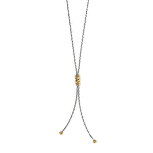 Brighton Interlok Twist Two Tone Lariat Necklace JM7588