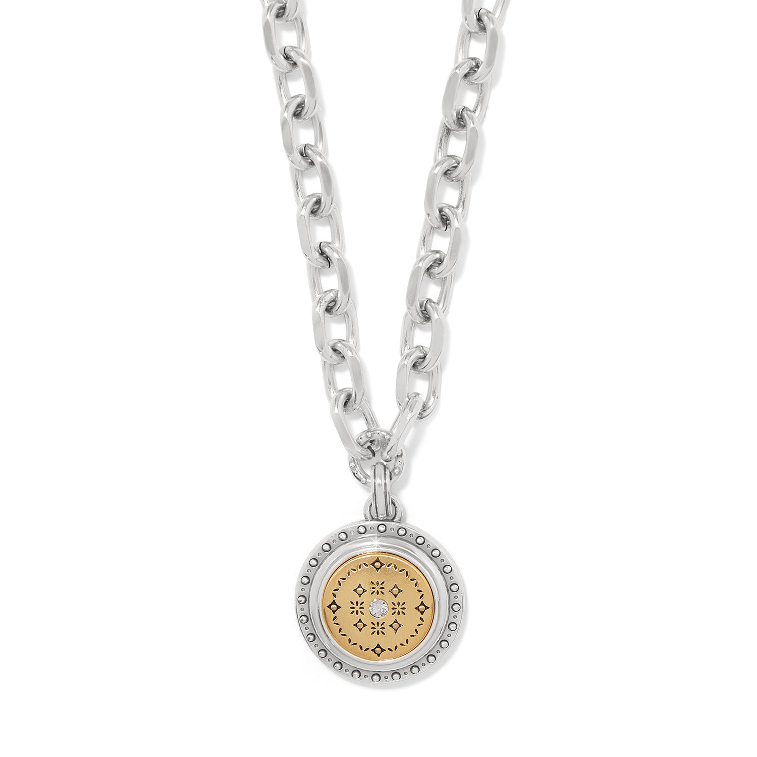 Brighton Mosaic Round Two Tone Pendant Necklace JM7713