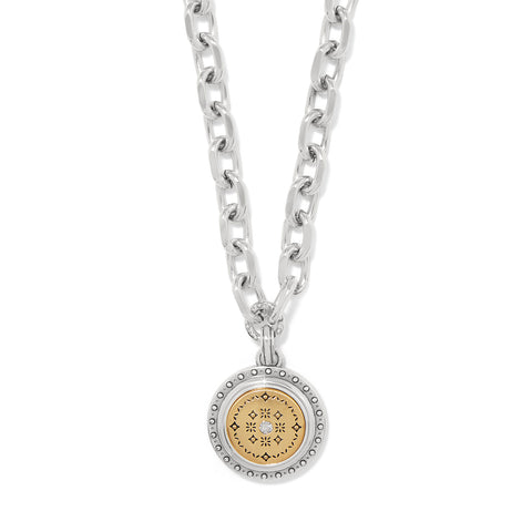 Brighton Mosaic Round Two Tone Pendant Necklace JM7713