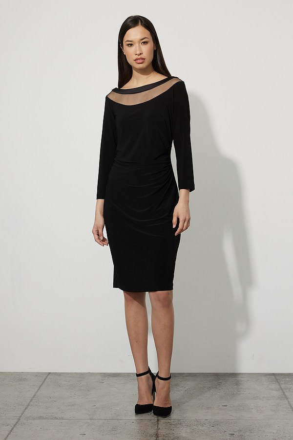 Joseph Ribkoff Signature Sheer Neckline Dress  223747