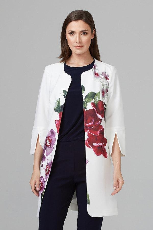 Joseph Ribkoff White/Flora Spring Jacket 201501 - Nonnie's House Boutique